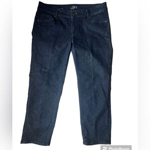 Ann Taylor Loft modern crop dark denim crop jeans 8